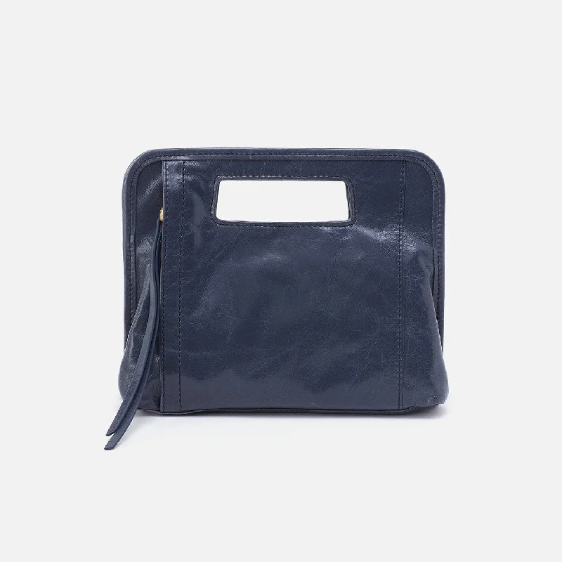 How to choose the right money clipAce Clutch In Polished Leather - Blue Stone