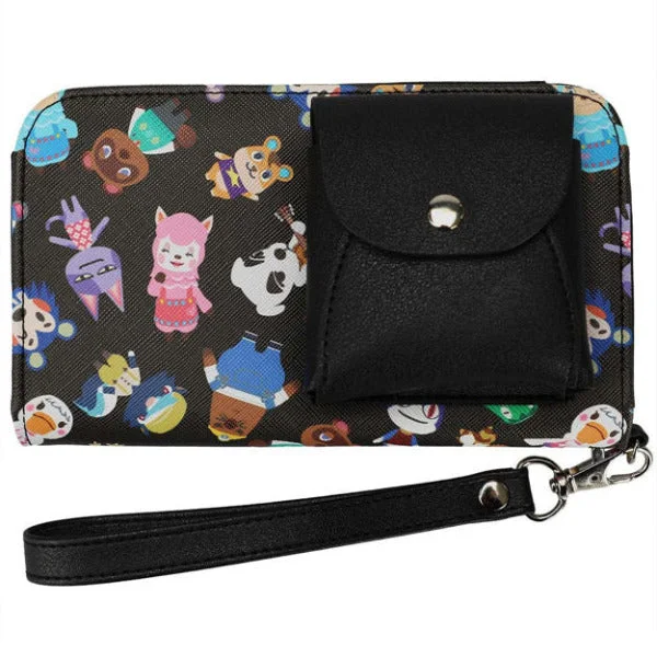 Vintage-style money clips for collectorsAnimal Crossing Faux Leather Mini Wallet Wristlet with Front Side Coin Pocket