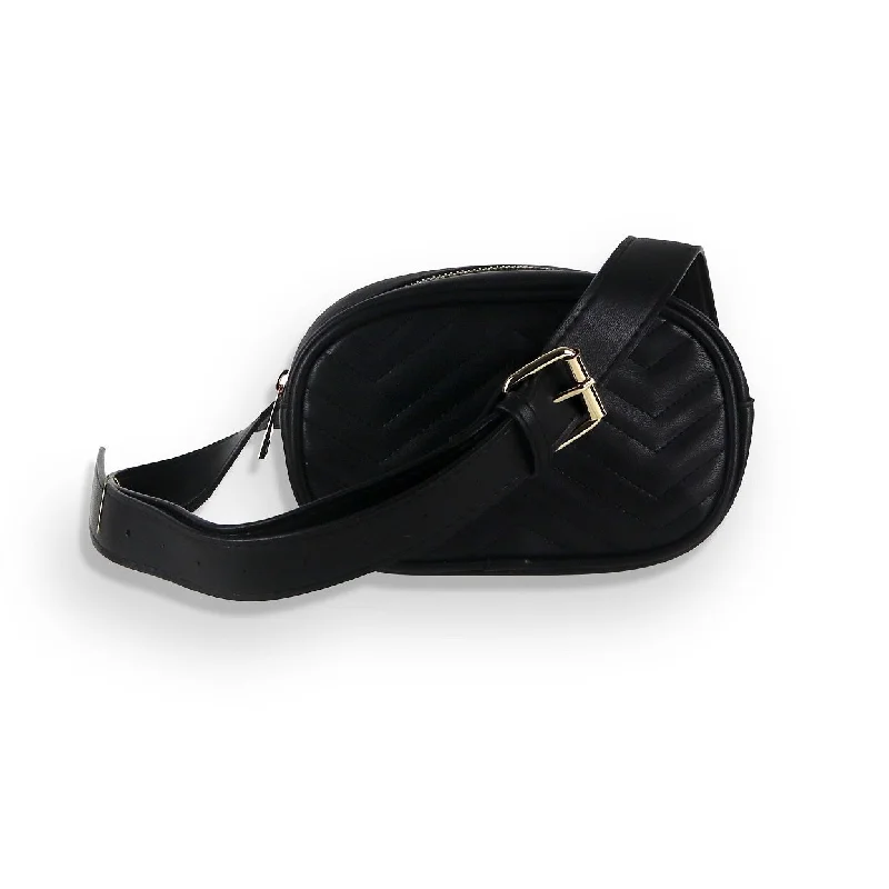 Luxury leather money clips with card slotsBlack Convertible Belt Bag