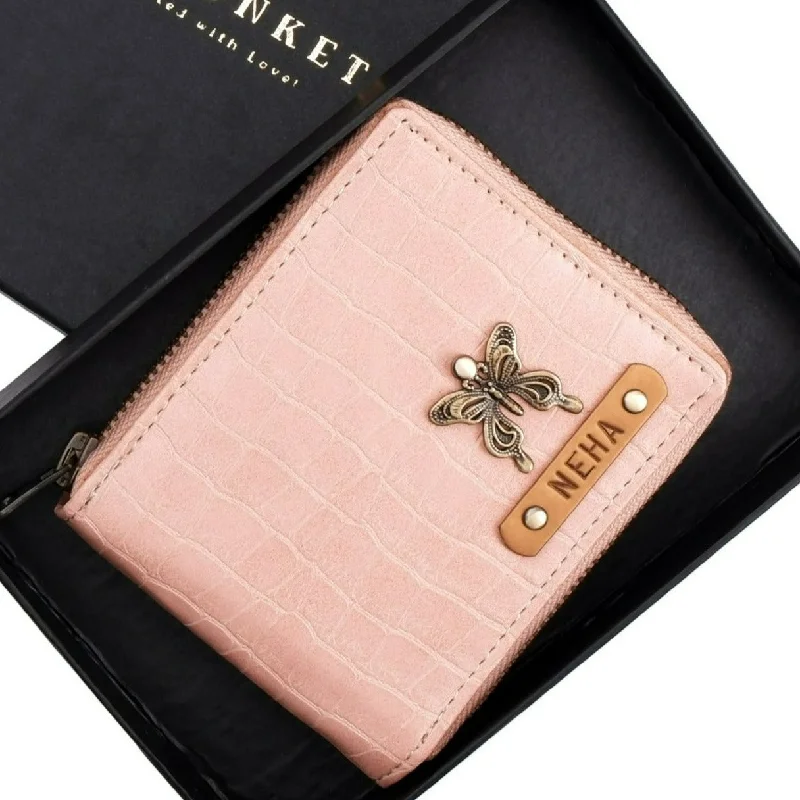 Antique Copper Passport Covers & Wallets with Intricate Engravings for CollectorsBlush Pink Womens Zip Wallet - Small Antique Copper Passport Covers & Wallets with Intricate Engravings for CollectorsBlush Pink Womens Zip Wallet - Small