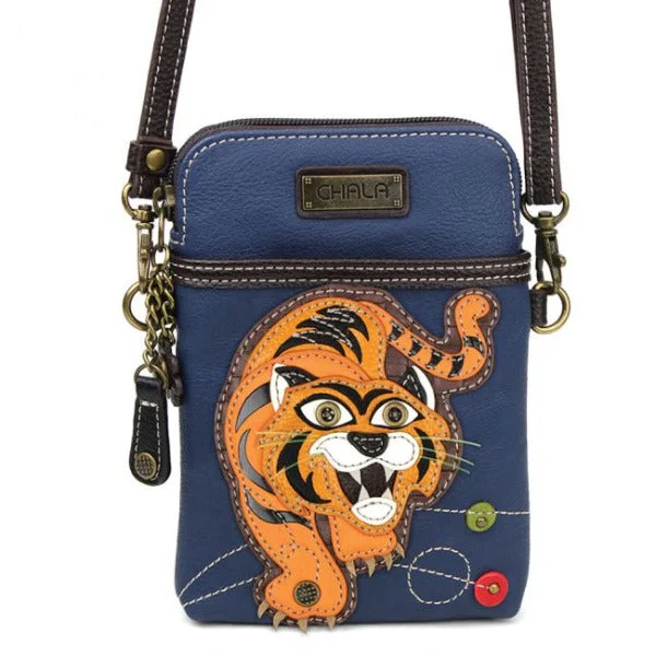 Luxury leather money clips with card slotsChala Cellphone Crossbody Handbag Navy Tiger Luxury leather money clips with card slotsChala Cellphone Crossbody Handbag Navy Tiger