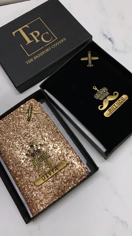 Vintage-Style Passport Covers & Wallets with Brass Hardware for Retro EnthusiastsPersonalised Couple Passport Cover
