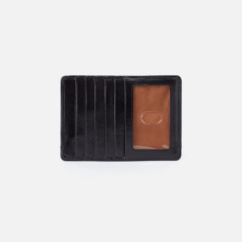 Money clips vs traditional walletsEuro Slide Card Case In Polished Leather - Black