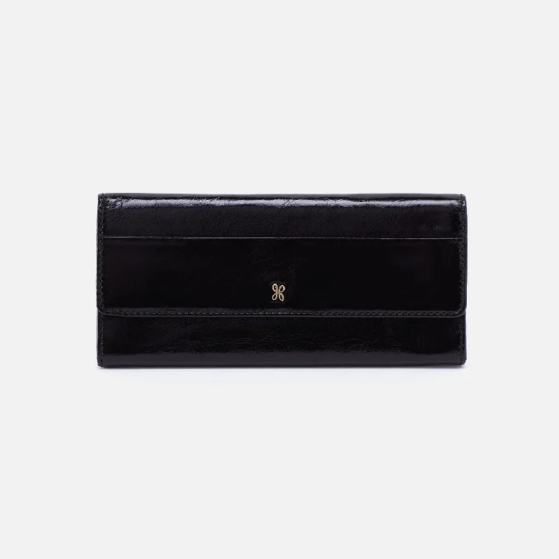 Luxury leather money clips with card slotsJill Large Trifold Wallet In Polished Leather - Black Luxury leather money clips with card slotsJill Large Trifold Wallet In Polished Leather - Black