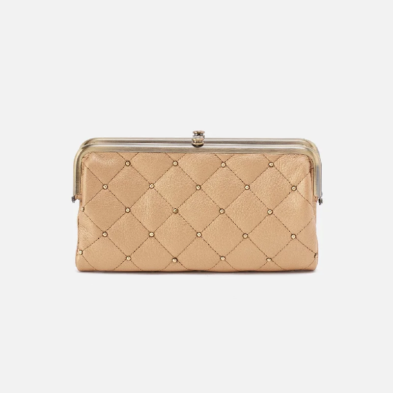 Custom money clips for corporate giftsLauren Clutch-Wallet In Pebbled Metallic Leather - Dusty Gold