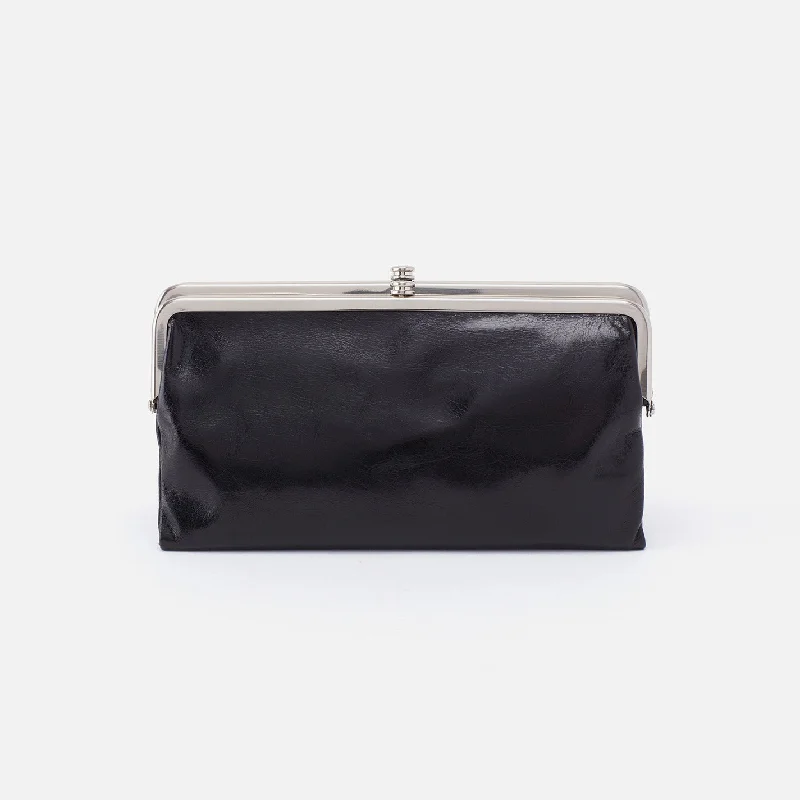 Money clips vs traditional walletsLauren Clutch-Wallet In Polished Leather - Black