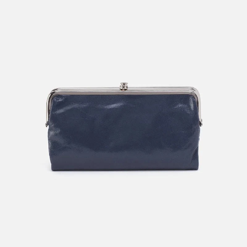 Top-rated money clips for everyday useLauren Clutch-Wallet In Polished Leather - Blue Stone Top-rated money clips for everyday useLauren Clutch-Wallet In Polished Leather - Blue Stone
