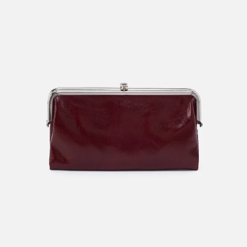 Money clips with RFID protectionLauren Clutch-Wallet In Polished Leather - Winterberry Money clips with RFID protectionLauren Clutch-Wallet In Polished Leather - Winterberry