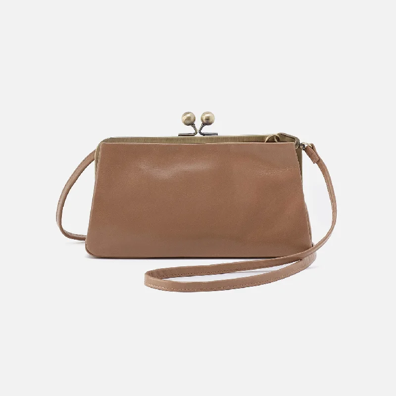 Money clips for women with sleek designsLauren Frame Crossbody In Polished Leather - Cashmere