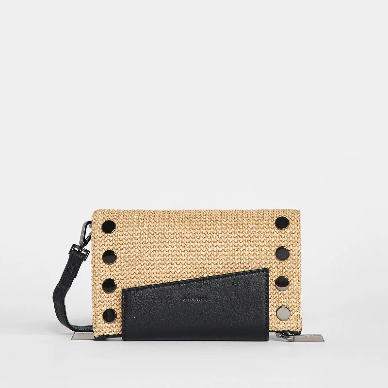 Money clips for women with sleek designsLevy | Chaparral Raffia/Gunmetal