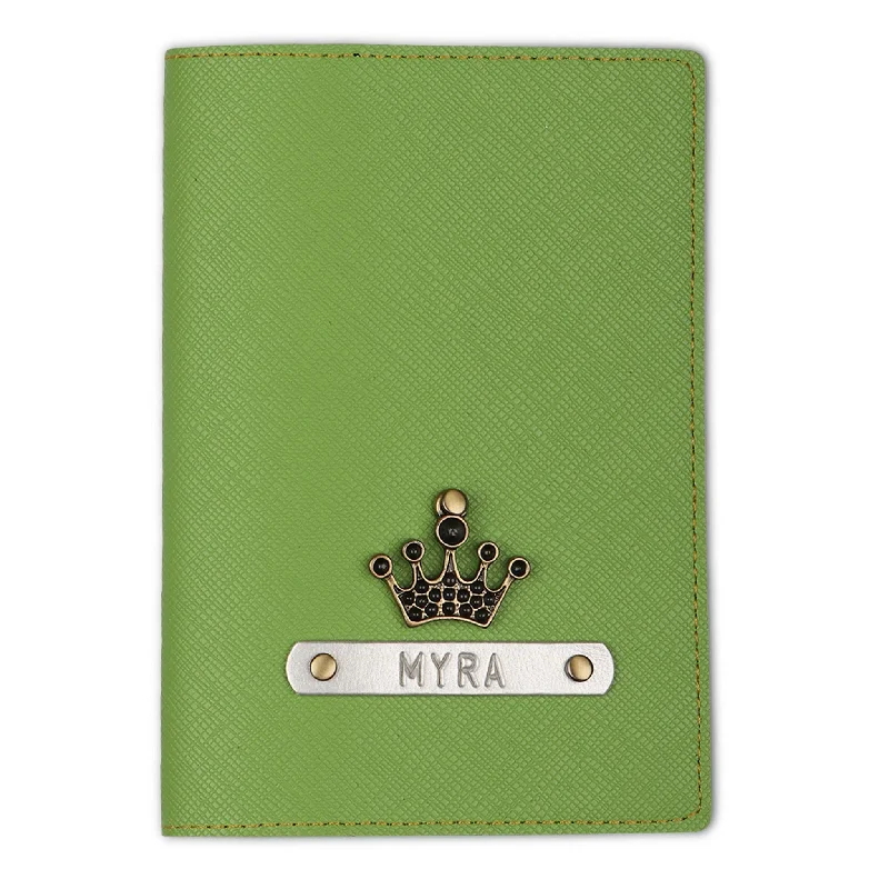 Silver-Plated Passport Covers & Wallets with Gemstone Accents for Elegant WomenPersonalized Light Green Textured Passport Cover Silver-Plated Passport Covers & Wallets with Gemstone Accents for Elegant WomenPersonalized Light Green Textured Passport Cover