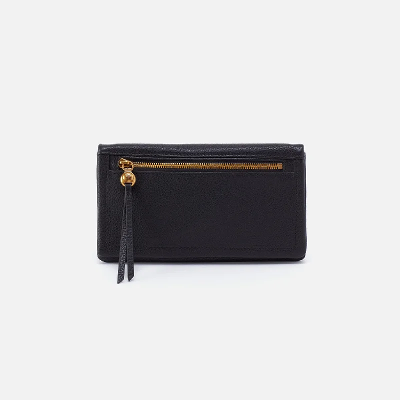 Money clips with magnetic closureLumen Continental Wallet In Pebbled Leather - Black Money clips with magnetic closureLumen Continental Wallet In Pebbled Leather - Black