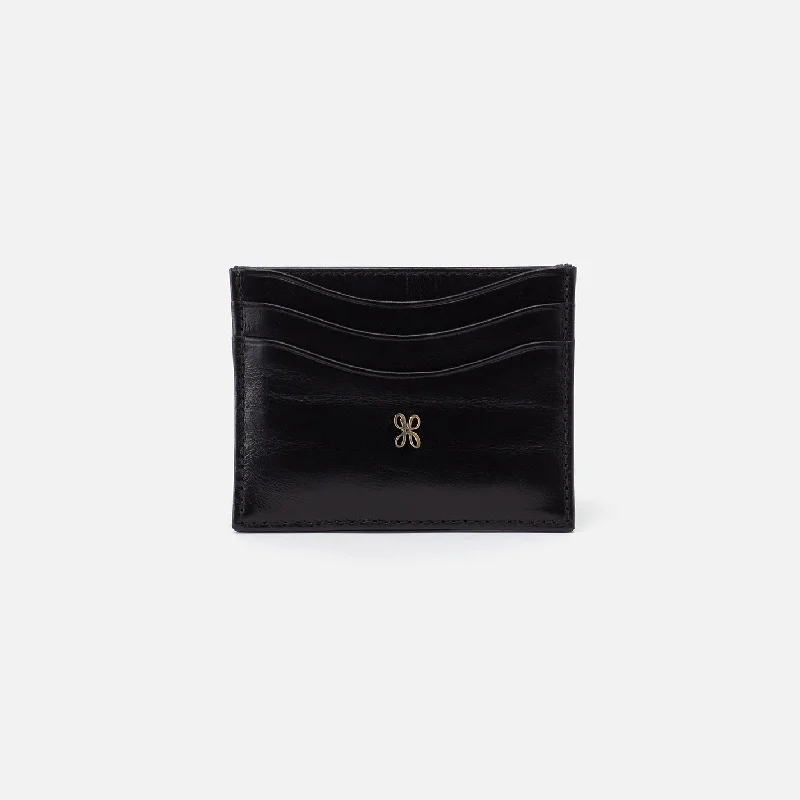 Custom money clips for corporate giftsMax Card Case In Polished Leather - Black