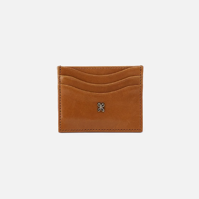 Money clips with magnetic closureMax Card Case in Polished Leather - Truffle