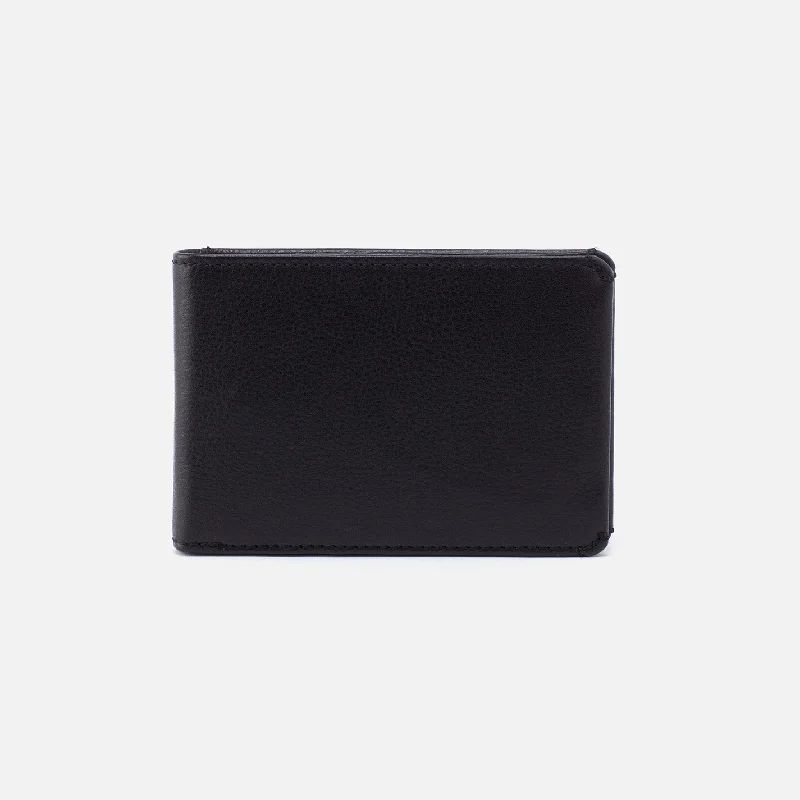 Lightweight money clips for travelMen's Bifold Wallet in Silk Napa Leather - Black