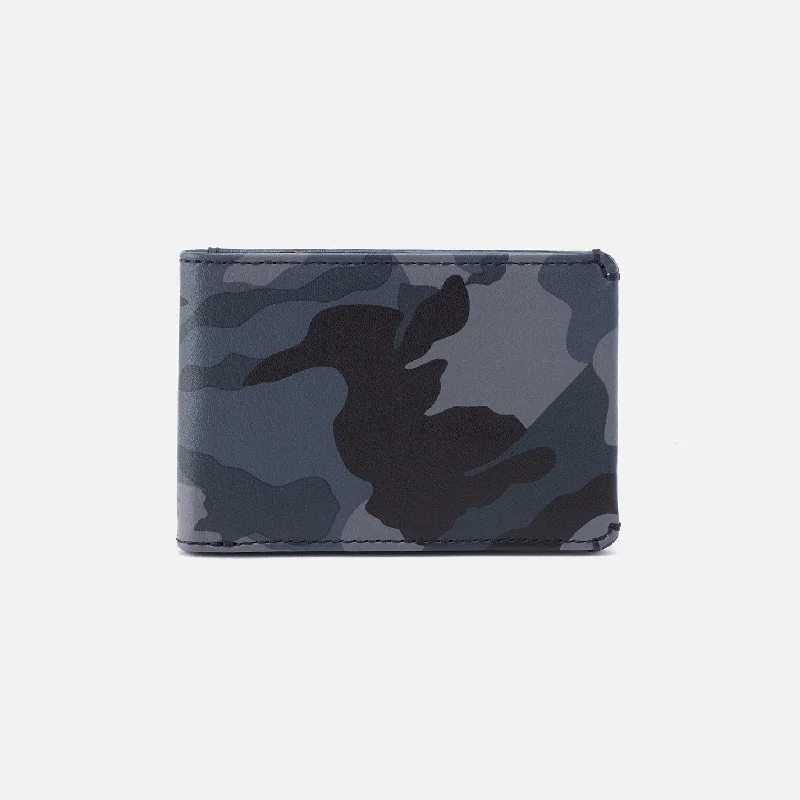 Money clips for holding large amounts of cashMen's Bifold Wallet in Silk Napa Leather - Blue Camo Money clips for holding large amounts of cashMen's Bifold Wallet in Silk Napa Leather - Blue Camo