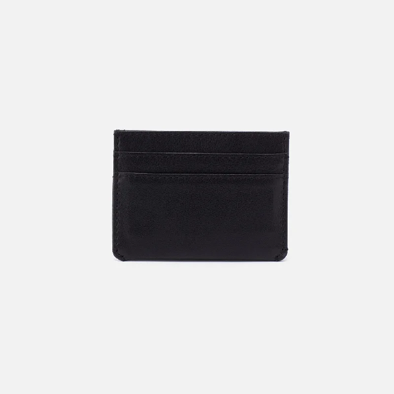 Money clips with built-in bottle openersMen's Credit Card Wallet in Silk Napa Leather - Black
