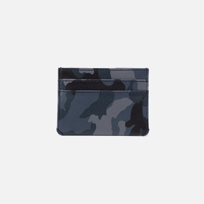 Eco-friendly money clips made from sustainable materialsMen's Credit Card Wallet in Silk Napa Leather - Blue Camo Eco-friendly money clips made from sustainable materialsMen's Credit Card Wallet in Silk Napa Leather - Blue Camo