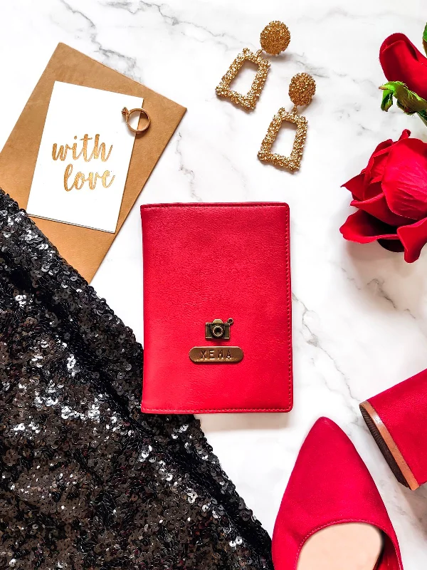 Glittery Sequined Passport Covers & Wallets for Party LoversRed Passport Cover