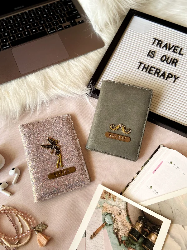 Monogrammed Leather Passport Covers & Wallets as Personalized GiftsPersonalised Sea Green Glitter & Grey Couple Passport Cover Monogrammed Leather Passport Covers & Wallets as Personalized GiftsPersonalised Sea Green Glitter & Grey Couple Passport Cover