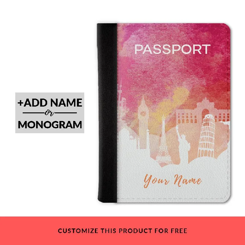 Magnetic-Closure Passport Covers & Wallets for Quick AccessPink Watercolor Custom Passport Cover Magnetic-Closure Passport Covers & Wallets for Quick AccessPink Watercolor Custom Passport Cover