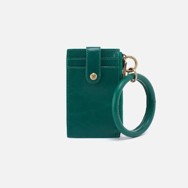 Personalized engraved money clips for menRing Credit Card Wristlet In Polished Leather - Alpine Green Personalized engraved money clips for menRing Credit Card Wristlet In Polished Leather - Alpine Green