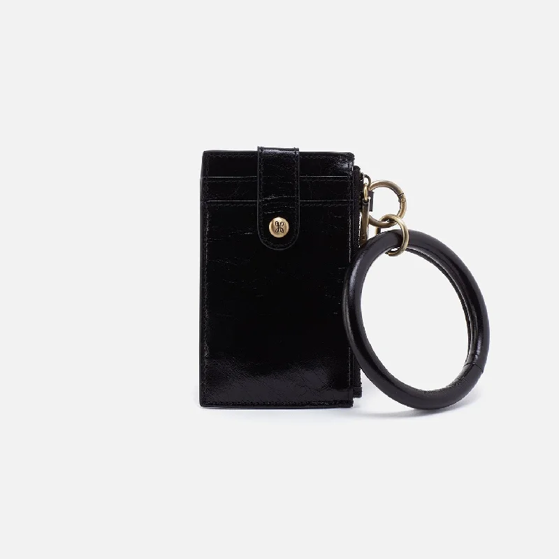 Top-rated money clips for everyday useRing Credit Card Wristlet In Polished Leather - Black