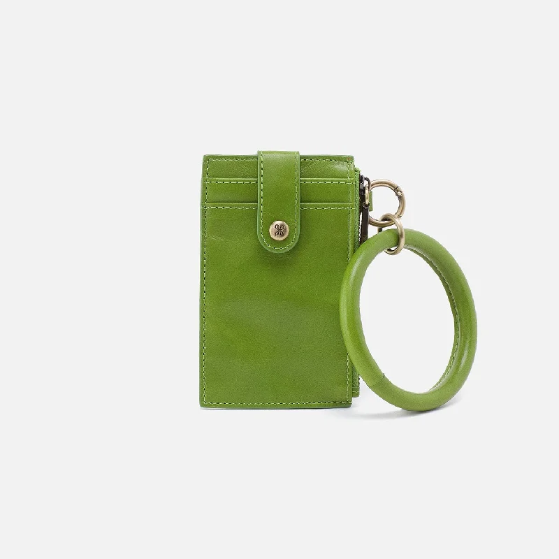 Money clips vs traditional walletsRing Credit Card Wristlet in Polished Leather - Garden Green
