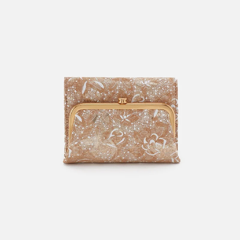Elegant money clips for weddingsRobin Compact Wallet In Printed Leather - Gilded Petals Elegant money clips for weddingsRobin Compact Wallet In Printed Leather - Gilded Petals