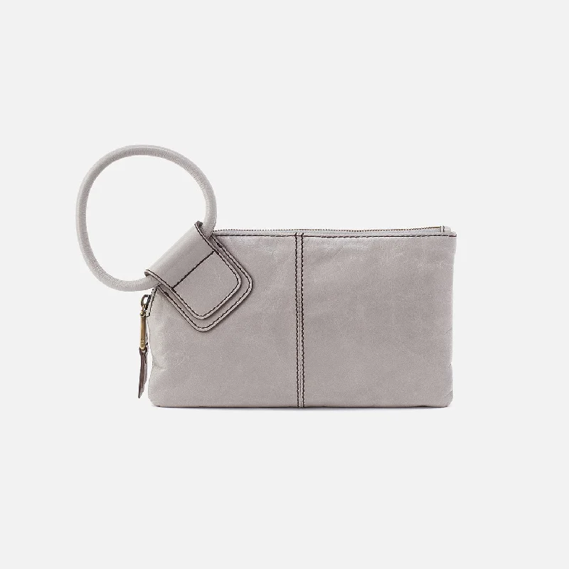 Money clips with magnetic closureSable Wristlet In Polished Leather - Light Grey