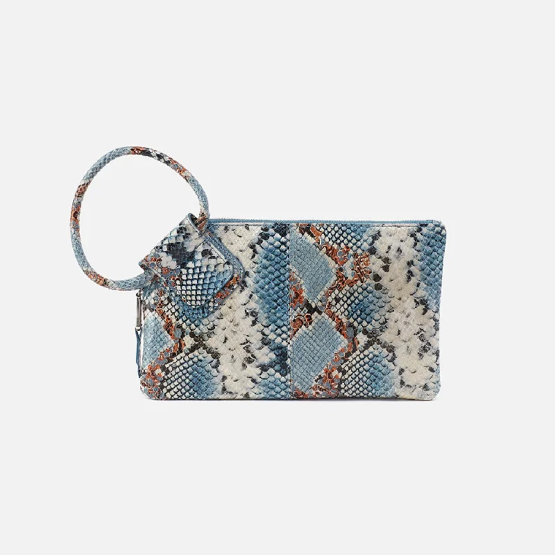 Stainless steel money clips for durabilitySable Wristlet In Printed Leather - Blue Tempest Stainless steel money clips for durabilitySable Wristlet In Printed Leather - Blue Tempest