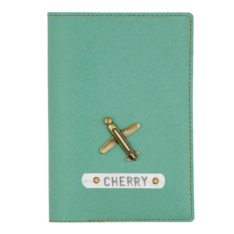 Cartoon-Themed Passport Covers & Wallets for Kids and Young AdultsPersonalized Sea Green Textured Passport Cover
