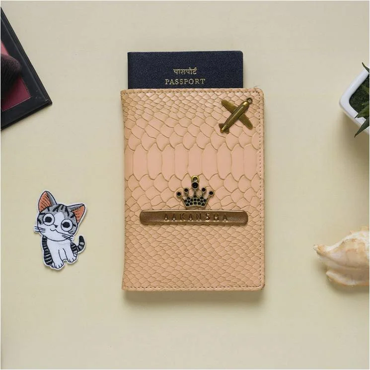 Colorful Floral-Printed Passport Covers & Wallets for Fashionable WomenPersonalised Peach Croc Passport Cover