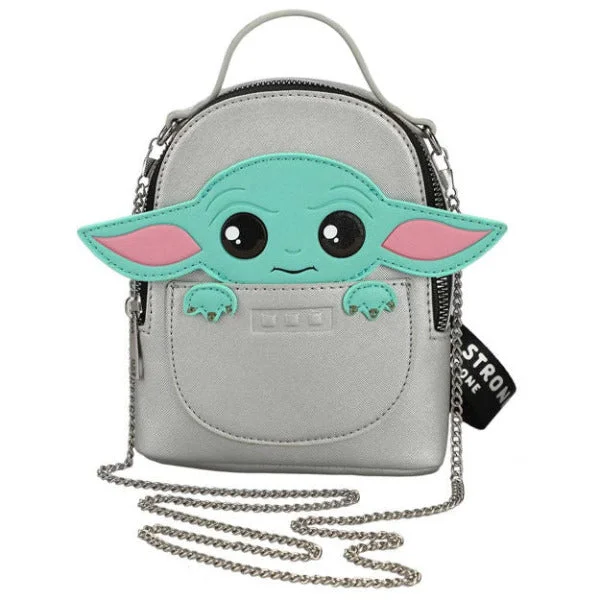 Money clips for holding large amounts of cashStar Wars The Mandalorian Baby Yoda Grogu Mini Wristlet Faux Leather Silver Bag with Crossbody Chain Money clips for holding large amounts of cashStar Wars The Mandalorian Baby Yoda Grogu Mini Wristlet Faux Leather Silver Bag with Crossbody Chain
