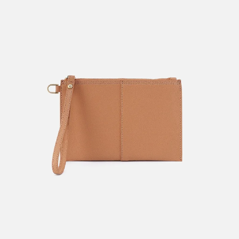 Elegant money clips for weddingsVida Small Pouch In Micro Pebbled Leather - Biscuit