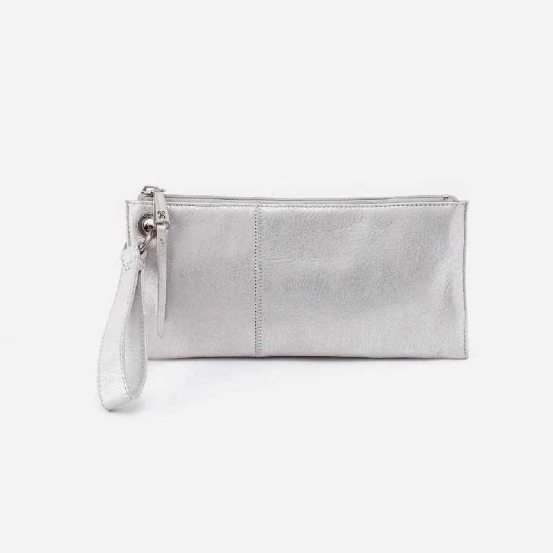 Vintage-style money clips for collectorsVida Wristlet In Metallic Leather - Silver Vintage-style money clips for collectorsVida Wristlet In Metallic Leather - Silver