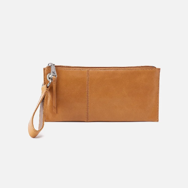 Money clips vs traditional walletsVida Wristlet In Polished Leather - Natural