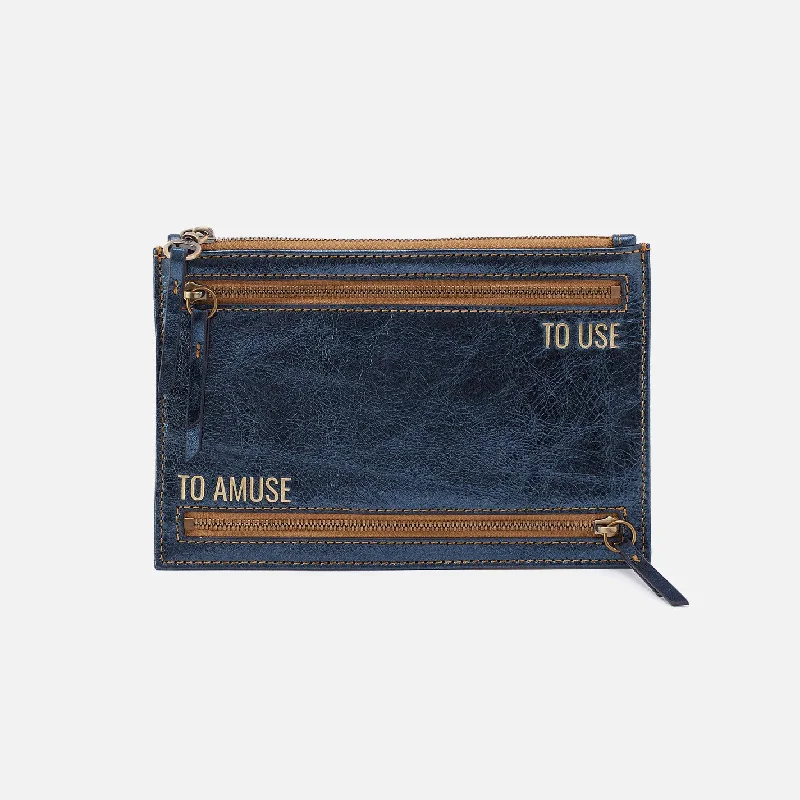 Custom money clips for corporate giftsZip Along Medium Pouch In Metallic Leather - Blue Metallic Custom money clips for corporate giftsZip Along Medium Pouch In Metallic Leather - Blue Metallic