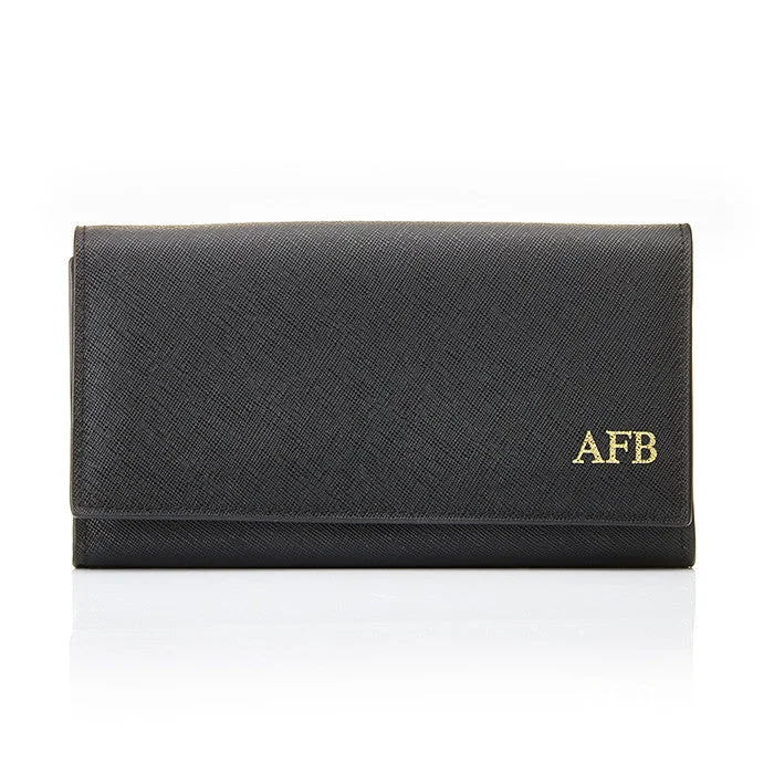 Hand - painted ceramic coin and key purses for collectorsPersonalised Saffiano Purse - Black