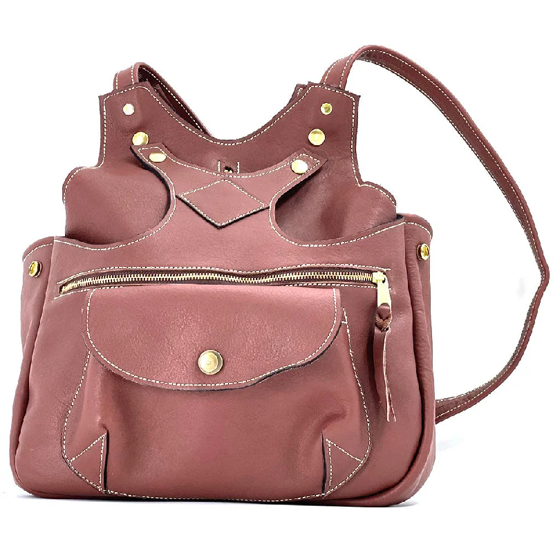 Men's sports backpack with ventilation system for gym workoutsBilly Sunday Chestnut Leather Backpack