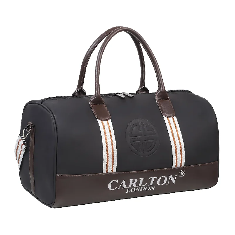 Designer - branded leather travel bag for luxury business travelersCLE172 BLACK