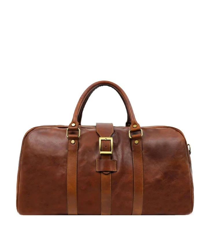Hiking - specific travel bag with hydration bladder compatibilityWomens Cognac Brown Matte Leather Travel Bag - Tender Is the Night Hiking - specific travel bag with hydration bladder compatibilityWomens Cognac Brown Matte Leather Travel Bag - Tender Is the Night