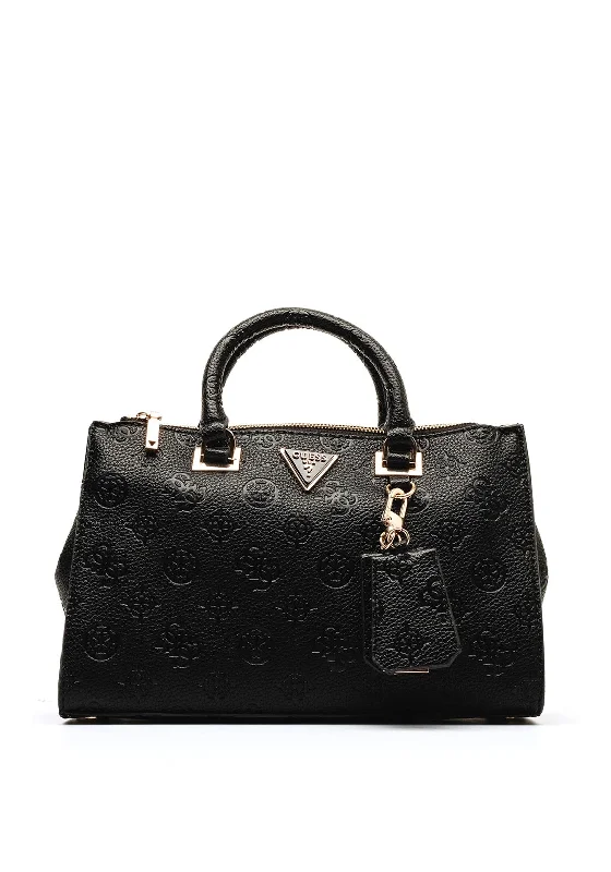 Convertible men's crossbody bag that can be worn as a shoulder bagGuess Cresidia Logo Print Satchel Bag, Black Convertible men's crossbody bag that can be worn as a shoulder bagGuess Cresidia Logo Print Satchel Bag, Black