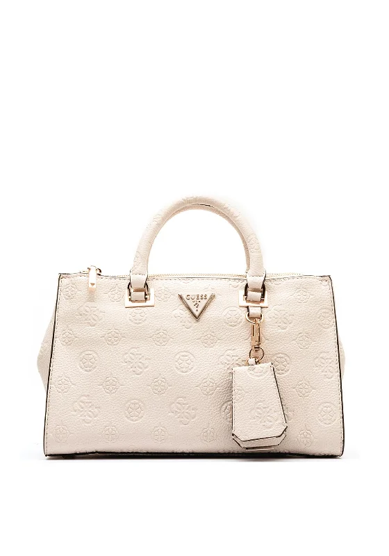 Men's crossbody bag with a padded laptop sleeve for commutingGuess Cresidia Logo Print Satchel Bag, Off White Men's crossbody bag with a padded laptop sleeve for commutingGuess Cresidia Logo Print Satchel Bag, Off White