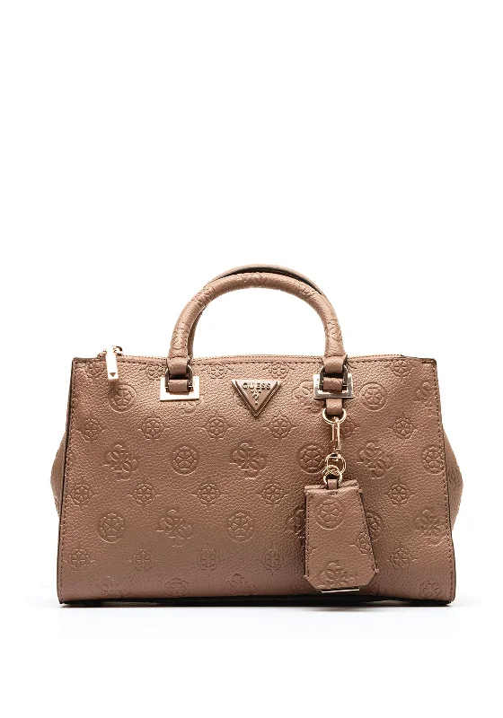 Military - style men's crossbody bag with MOLLE webbing for attachmentsGuess Cresidia Logo Print Satchel Bag, Dark Taupe Military - style men's crossbody bag with MOLLE webbing for attachmentsGuess Cresidia Logo Print Satchel Bag, Dark Taupe