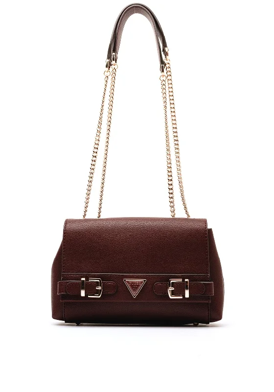 Men's crossbody bag with a water - resistant coating for rainy daysGuess Eco Ali Buckle Detail Shoulder Bag, Burgundy Men's crossbody bag with a water - resistant coating for rainy daysGuess Eco Ali Buckle Detail Shoulder Bag, Burgundy