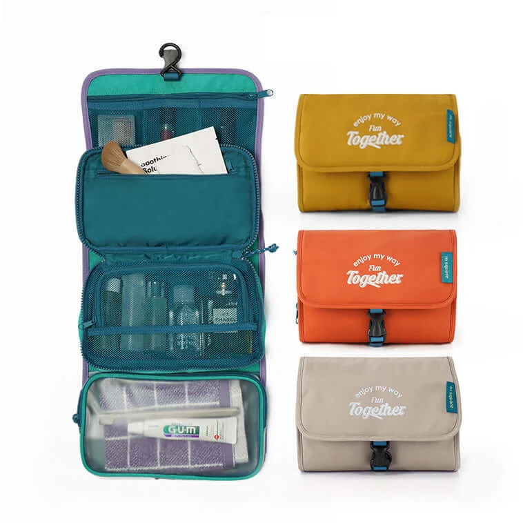 TSA - compliant travel bag with built - in combination lock for airport securityM Square Hanging Travel Toiletry Bag - Foldable Design TSA - compliant travel bag with built - in combination lock for airport securityM Square Hanging Travel Toiletry Bag - Foldable Design