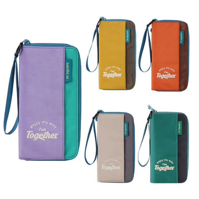 Soft - sided travel bag with reinforced corners for durabilityM Square Travel Passport Wallet – Multi-Functional Organizer for Trips