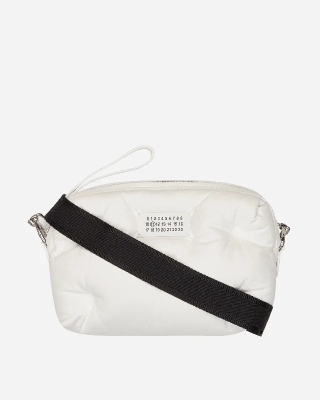 Men's leather backpack with vintage-style brass hardware for business useGlam Slam Camera Bag White