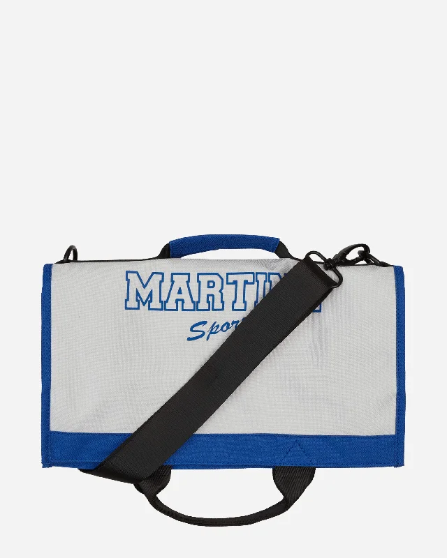 Men's foldable travel backpack with expandable design for overseas tripsFoldable Carrier White / Blue Men's foldable travel backpack with expandable design for overseas tripsFoldable Carrier White / Blue